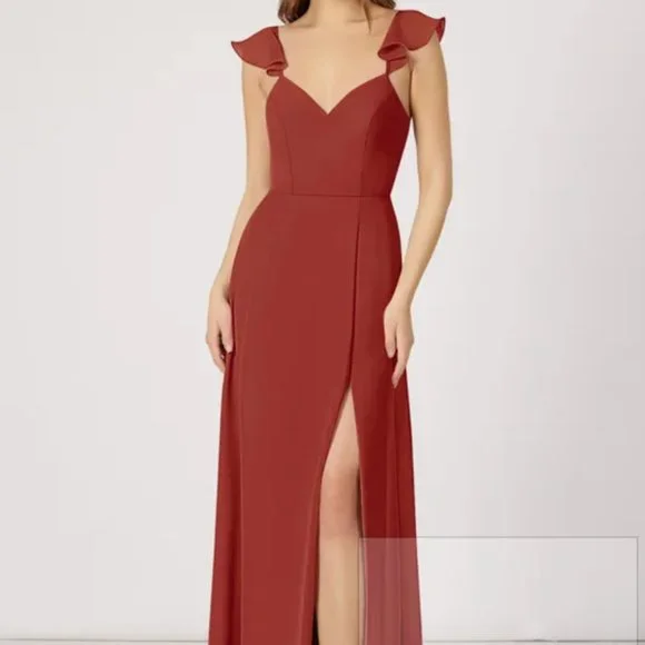 Azazie | Dresses | Azazie Everett Bridesmaid Dress In Terracotta | Poshmark